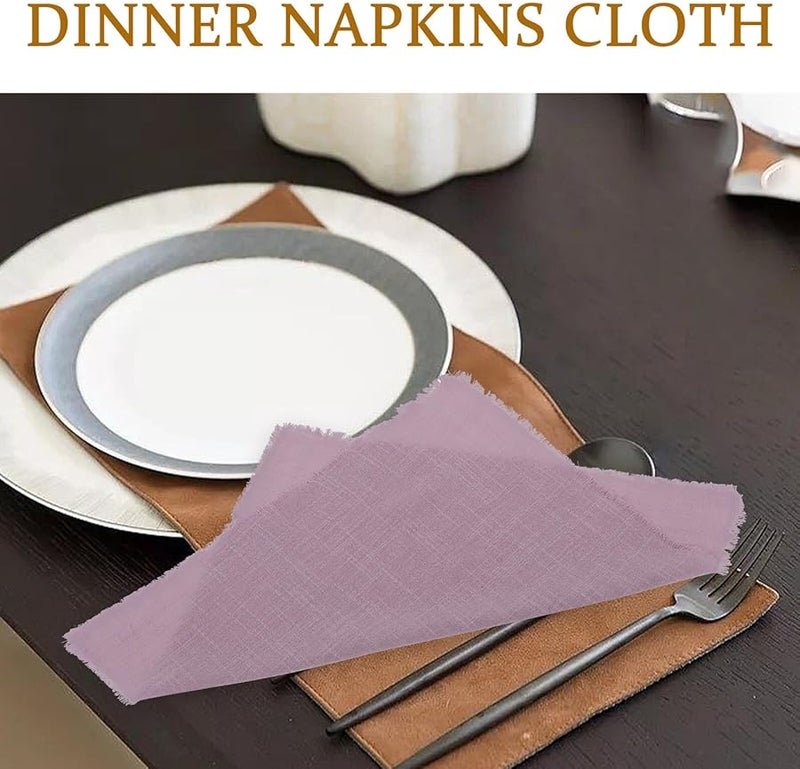 4 قطع مناديل قطن كتان قابلة لإعادة الاستخدام ماصة لحفلات الزفاف وتزيين المطاعم والمنزل - Image 5